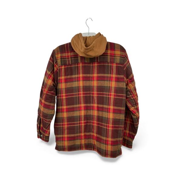 Legendary Whitetails Maplewood Hooded Flannel Shirt Jacket Mens Lg Plaid shacket - Picture 2 of 8